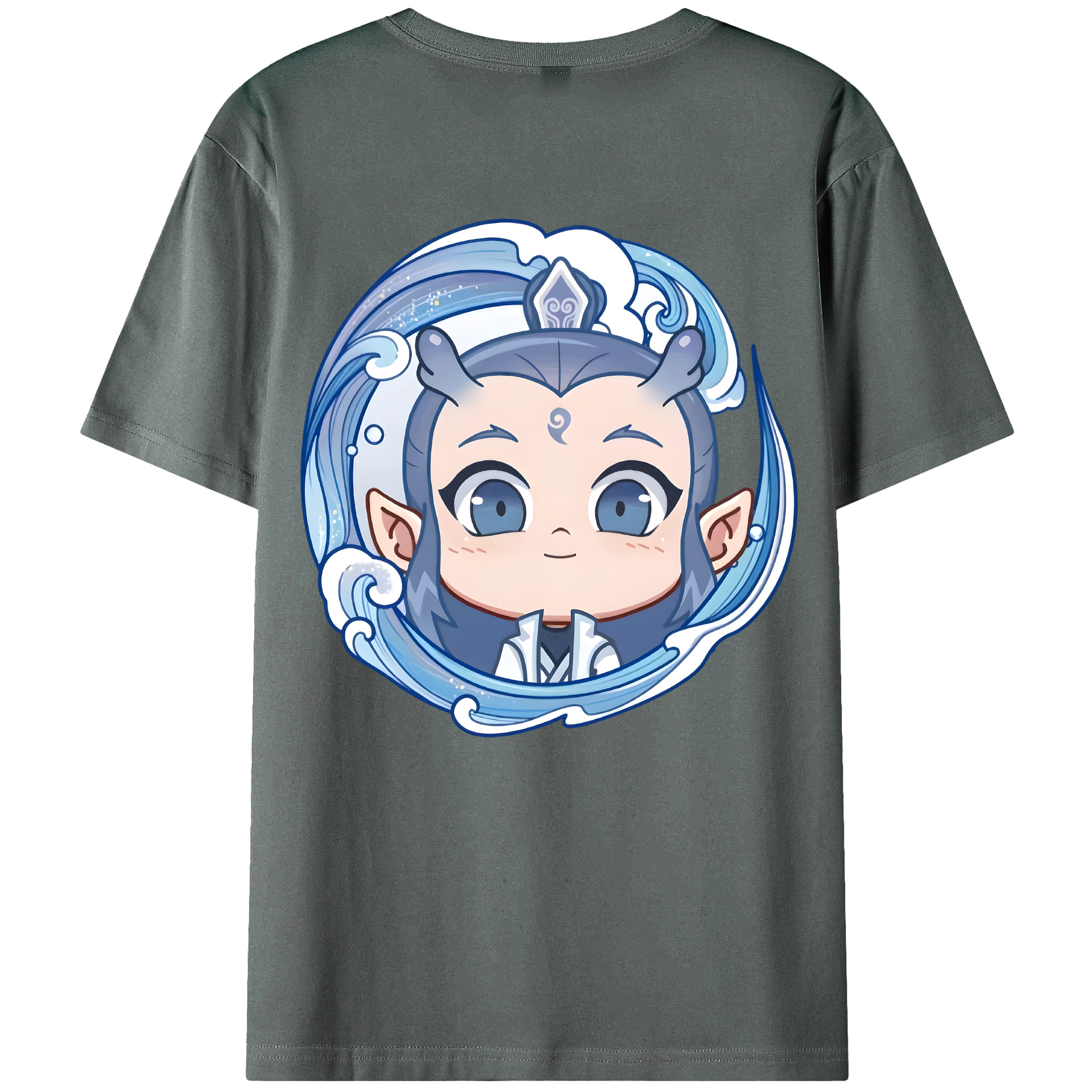 （画像用） Ne Zha 2 ナタ 魔童の大暴れ 綿100％ メンズ半袖Tシャツ（バックプリント） 通気性